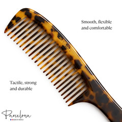 Parcelona 2pc Wide Tooth Comb Set French Cellulose Acetate Hair Detangler Combs