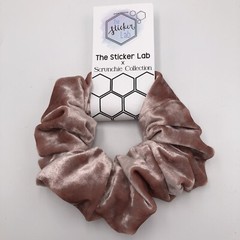 Handmade Women’s Scrunchies Pink Velvet Hair Tie Size Regular