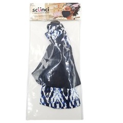 Scunci Button Hairband Set Blue Abstract Print & Black Mask 2 piece, 34398