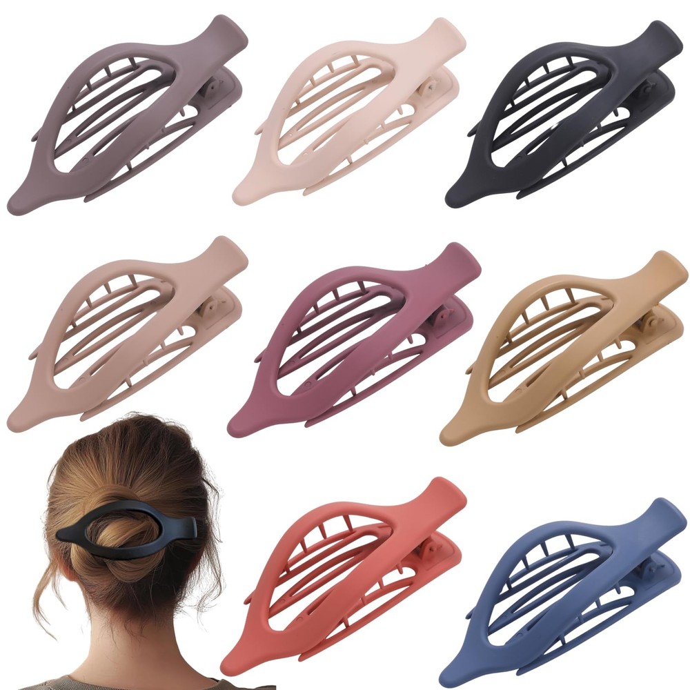 8 Pack Flat Hair Clips for Women,Matte 1 Count (Pack of 8), Assorted Colors