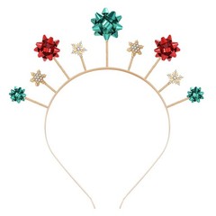 Christmas Gift Bow Headband Happy New Year Headband for Women Santa Party Hat