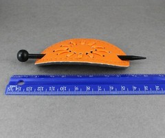 Orange faux leather slide hair pin stick barrette accessory hairpin Starburst