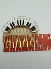 Lot Of 3 Vintage Hair Combs – 2 Made In France – 1 A.I.M. Piano Keys Comb