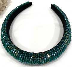 Chunky Headbands Lot 5 Full Rhinestones Clear/ Colored Pearl Lace Accents Bridal