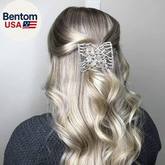 4 Pieces Elastic Beaded Magic Hair Comb Stretchy Double Comb Hair Fork Clips No