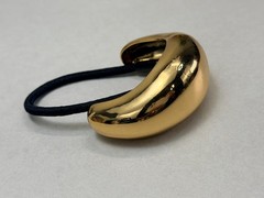 Zara Gold Tone Modern Statement Ponytail Holder Hair Tie Modern NWOT