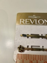 Y2K Goody Hair Clip Vintage 1999 Bobby Pin Pair: Gold Tone Flower-Read Revlon