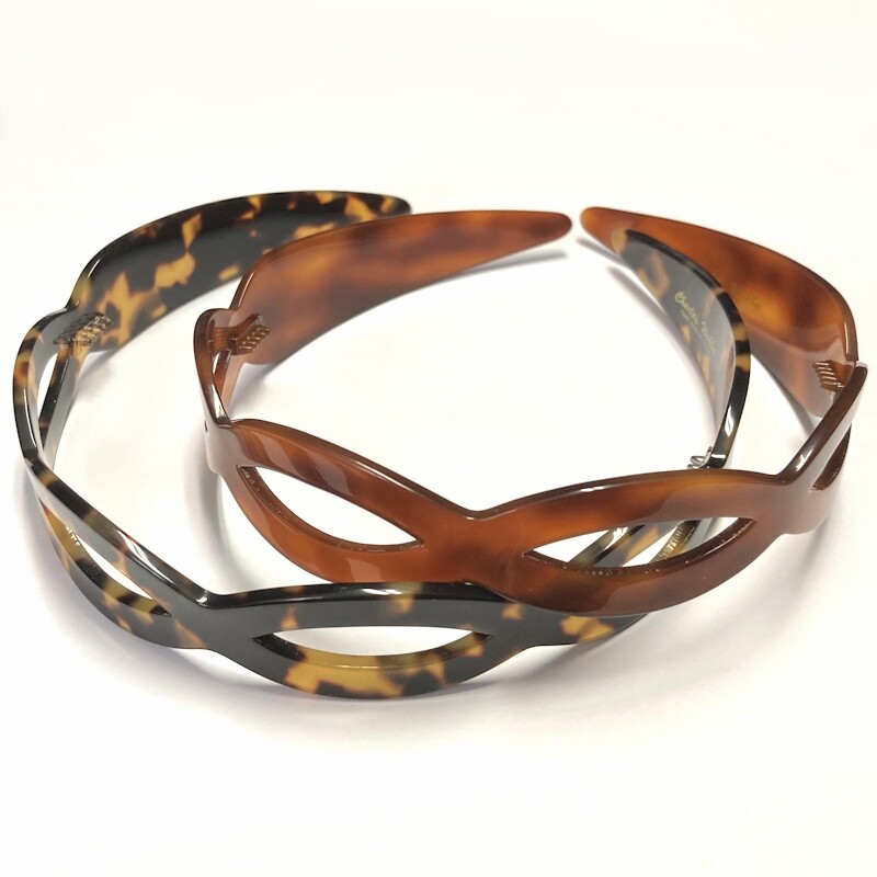 Women’s Headband Braided Twist Cutout Charles Wahba Tortoiseshell Made in France
