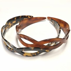 Women’s Headband Braided Twist Cutout Charles Wahba Tortoiseshell Made in France