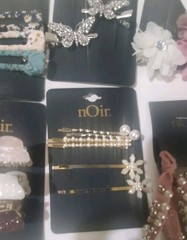 NOir Huge Lot Hair Clips Barrettes Hair Ties NWT NIP