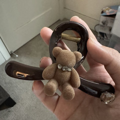 Brown Teddy Bear Hair Claw Clip 🤎