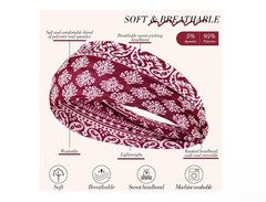 Needbrock 8Pcs Boho Headbands for Women, Non Slip Knotted Hair Bands Fashion Acc