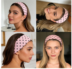6 Pack Polka Dot Striped Headband for Women
