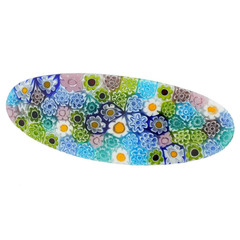 Murano Glass Millefiori Oval Hair Clip – Pastels