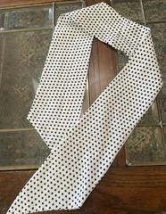 Satin Wig Headband Satin Edge Laying Scarf For Lace Frontal Wrap Hair -B&W Polka