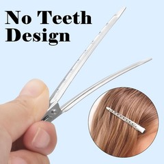 24-Pack 3.5 Inch Silver Metal Duckbill Alligator Hair Clips for Styling