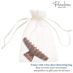 Parcelona French Pinch Medium Celluloid Covered Spring Jaw Hair Claw for Women