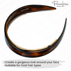 Parcelona Headband – Cellulose Acetate with Non-Slip Teeth for All Hair Types