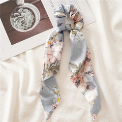 Fashion Leopard Print Bow Satin Long Ribbon Ponytail Scarf Hair Tie Scrunchies W