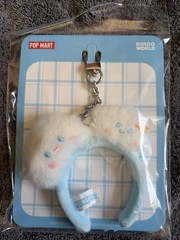 POP MART DIMOO World Plush Pendant Cloud Headband Blue/White Plaid