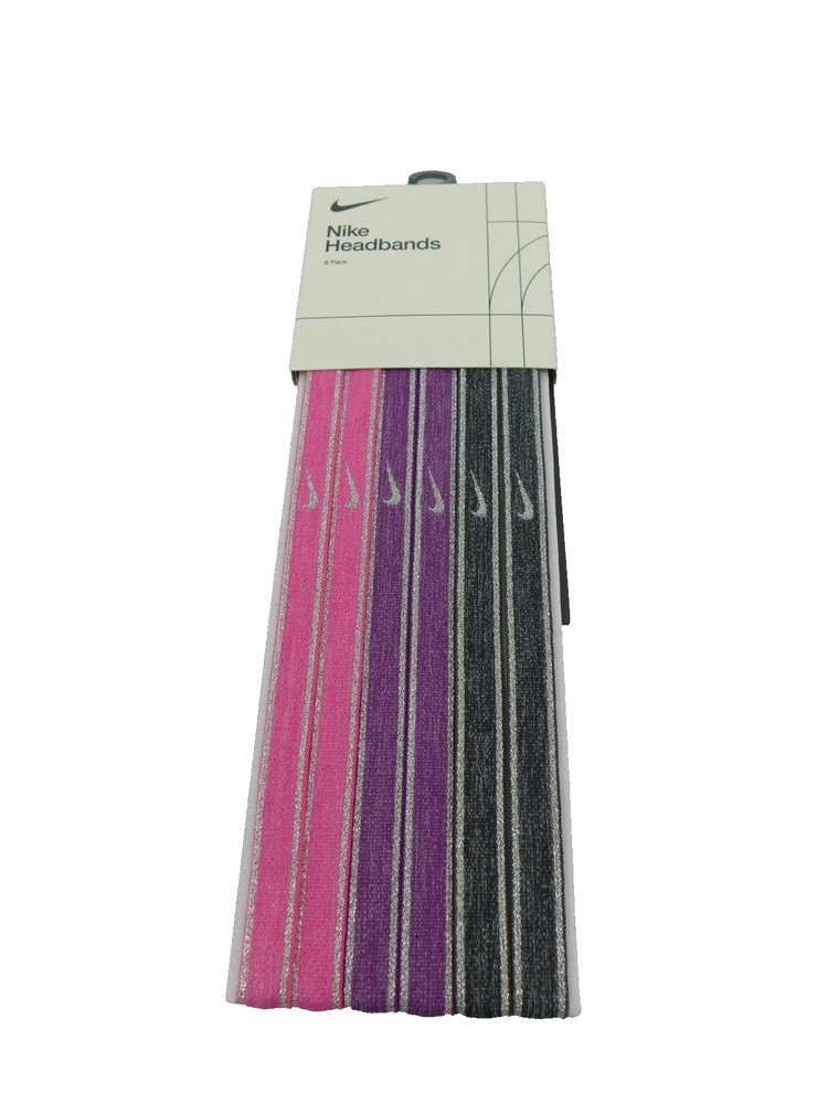 Nike Glitter Multi Color Headbands (6 pack) New