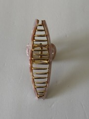 Iridescent Pink and Gold Loop Hair Claw Clip for Women, Plastic and Metal