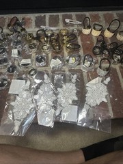 Dance Ponytail Holder Cuff Lot Faux Gold, Silver, Sparkles, 50 Pieces, Some New