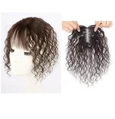 3.5″x4″Thin Swiss 100% human hair wavy hair topper With/No Bang for women 10″