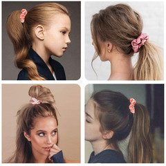 50 Satin Hair Scrunchies in Multiple Colors – Silk Accessories for Curly Hair, T
