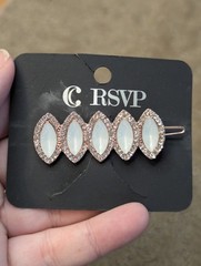 New Charming Charlie RSVP Hair Clip Faux Stones Mother Of Pearl