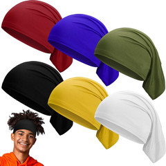 SATINIOR 6 Pieces Dreadlock Bands Sleep Shower Cap for Men Unisex Spandex Long H