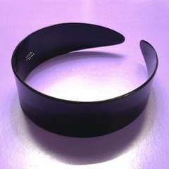 Black Glossy Headband Classic Women’s Fashion Wide Thin Hair Band Made in France