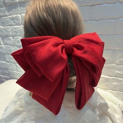 Fashionable Solid Color Stereo Bow Hair Clip For Female Girls Rose Print Five