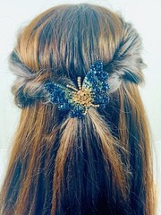 HANDMADE BUTTERFLY Hair Clip Hairpin use Swarovski Crystal Elegant Nave Blue B6