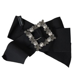 DOLCE & GABBANA Hair Clip Black Swarovski Crystal Embellished Accessory 1000usd
