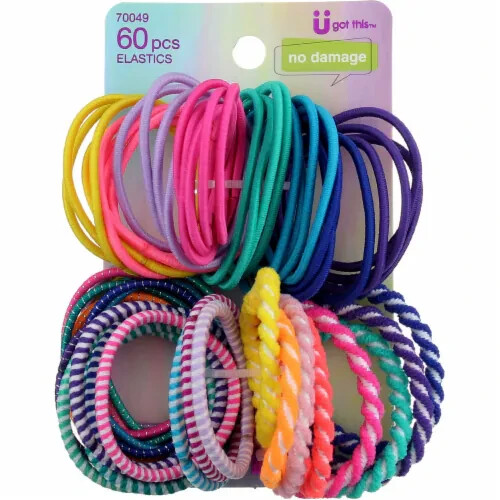 Scunci Elastics Multi Color 60 Pieces No Damage 1 Pack #70049