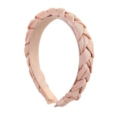 Pink Solid Braided Satin Headband