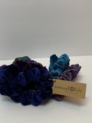 Natural Life Hair Scrunchie Set of 5 ~ Velvet & Print Multicolor Floral NEW