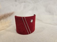 Vintage Hair Clip Red Velvet W/ Star & Stripe Accent Used 80s Fashion Barrette
