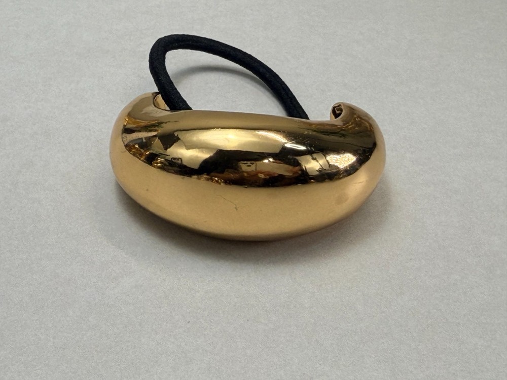 Zara Gold Tone Modern Statement Ponytail Holder Hair Tie Modern NWOT