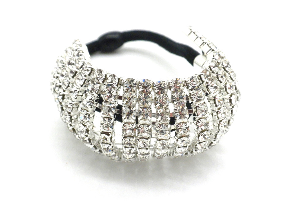 Rhinestone Deluxe Boutique Pony Barrette Flexible for Any Hair Type