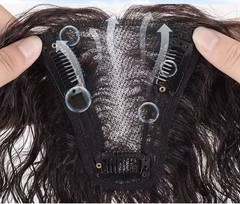 3.5″x4″Thin Swiss 100% human hair wavy hair topper With/No Bang for women 10″
