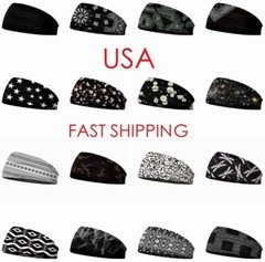 Black Sweatband Headband Sweat Band Hair Band Fitness Yoga Running Men Women USA