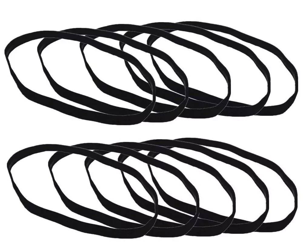 10pcs Anti-slip Headbands Thin Elastic Black Sports Yoga Band Sweatband For Men