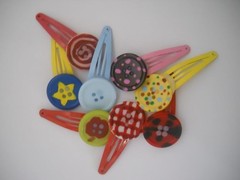 Button Hair Clips
