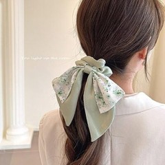 5 Pcs Floral Hair Scarf Scrunchies Bowknot hair ribbons Hand Bands Elastic