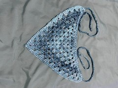 Crochet Bandana, Handmade, Teal, 100% Cotton, Never Used