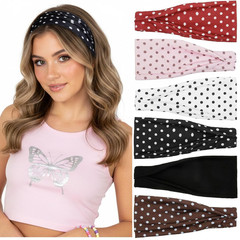 Trendy Polka Dot Headbands for Women – Wide Thick Hair Bands for Everyday Use