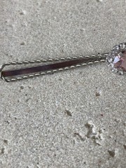 Silver Tone Pink Rhinestone Bobby Pin Hair Clip Oval Gem Bridal Prom Barrette