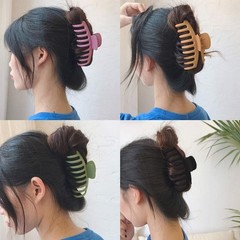 TOCESS Large Hair Claw Clips Strong Hold Non Slip Jaw Clip 4 Pack Matte Neutral